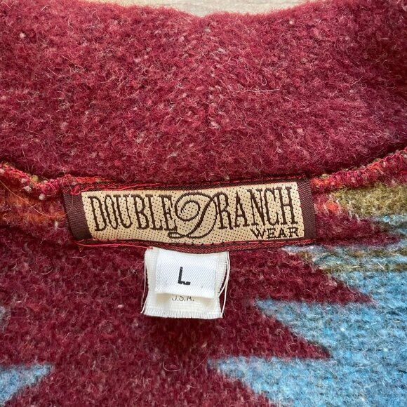 Double D Ranch Jacket Womens Large Oversize Vintage 90s Aztec Western Car Coat - Picture 4 of 16